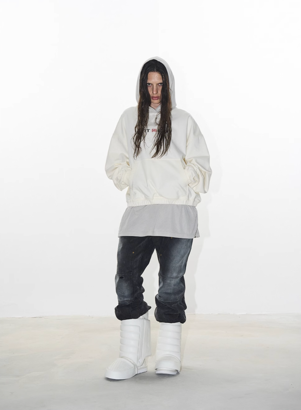 BLIND NO PLAN Layered Design Printed Hoodie