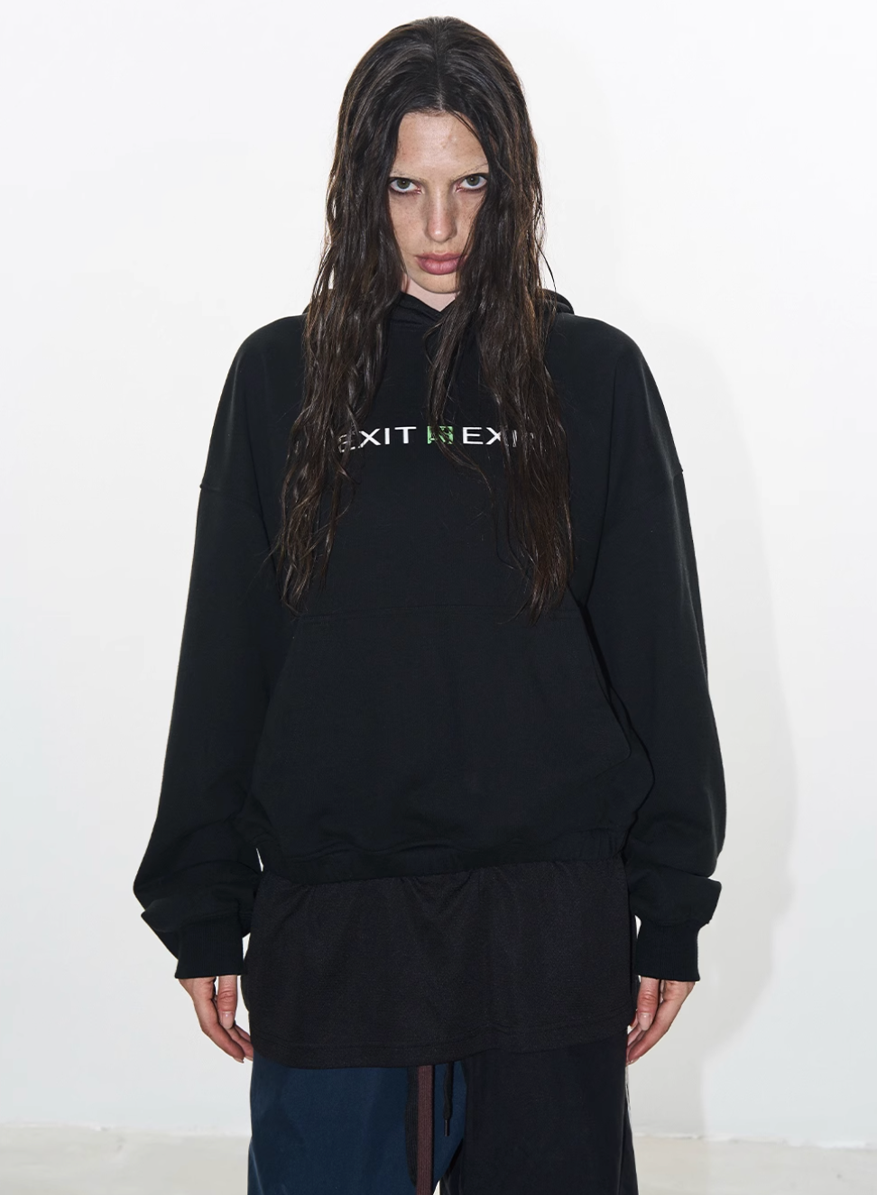 BLIND NO PLAN Layered Design Printed Hoodie