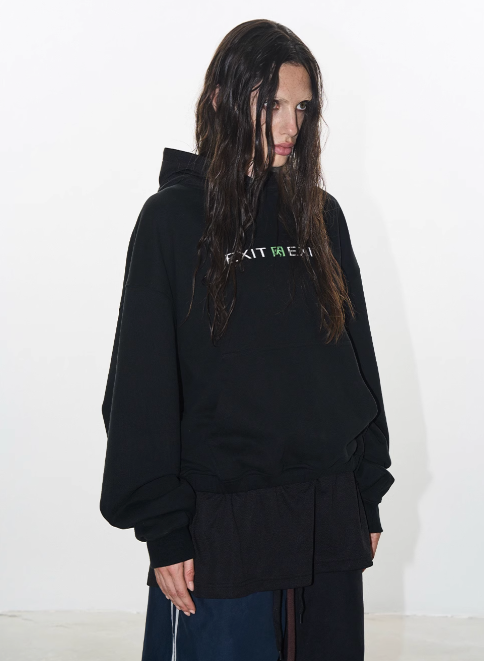 BLIND NO PLAN Layered Design Printed Hoodie
