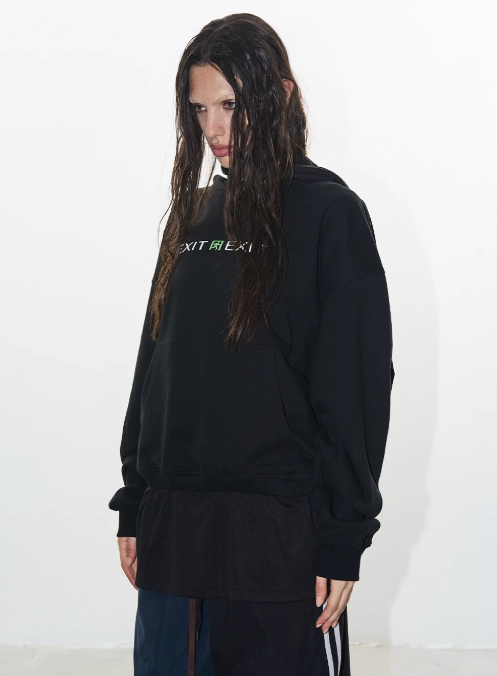 BLIND NO PLAN Layered Design Printed Hoodie