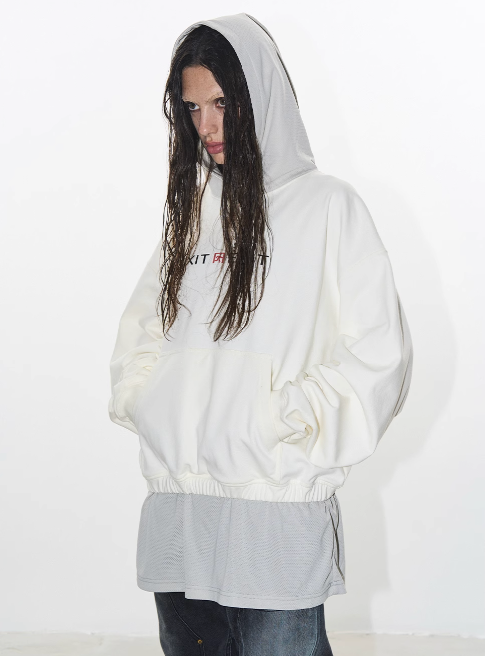 BLIND NO PLAN Layered Design Printed Hoodie
