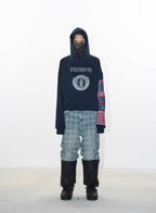 BLIND NO PLAN Reconstructed Printed Embroidered Hoodie