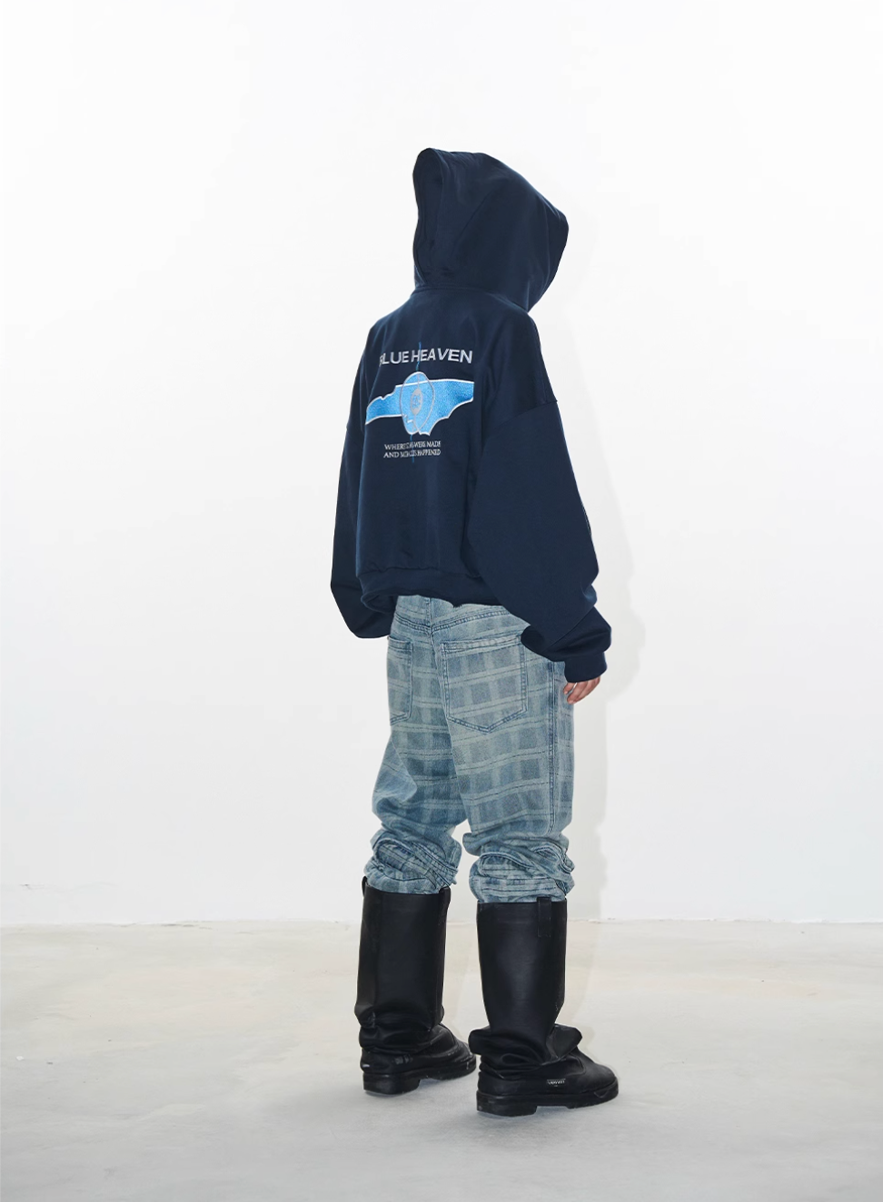 BLIND NO PLAN Reconstructed Printed Embroidered Hoodie