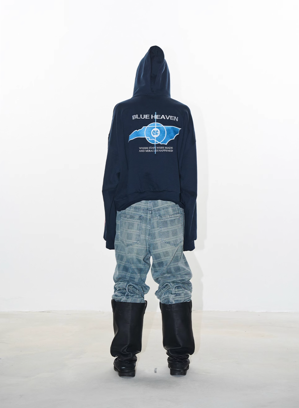 BLIND NO PLAN Reconstructed Printed Embroidered Hoodie