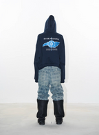 BLIND NO PLAN Reconstructed Printed Embroidered Hoodie