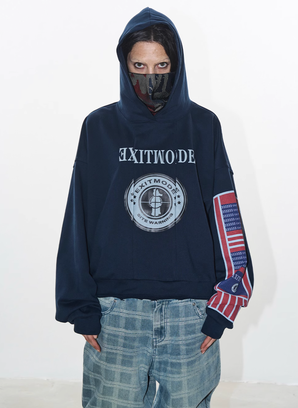 BLIND NO PLAN Reconstructed Printed Embroidered Hoodie