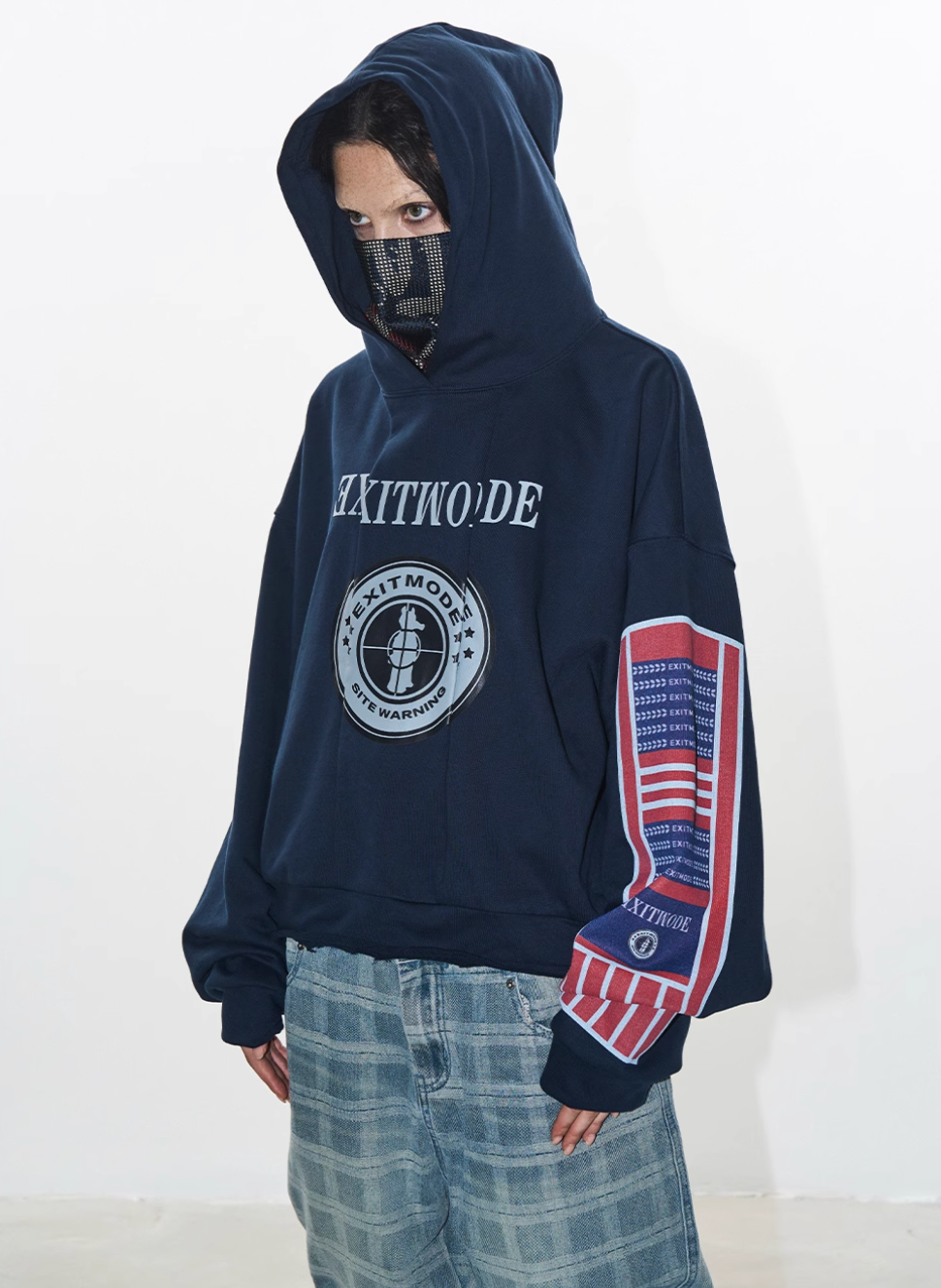 BLIND NO PLAN Reconstructed Printed Embroidered Hoodie