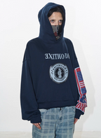 BLIND NO PLAN Reconstructed Printed Embroidered Hoodie