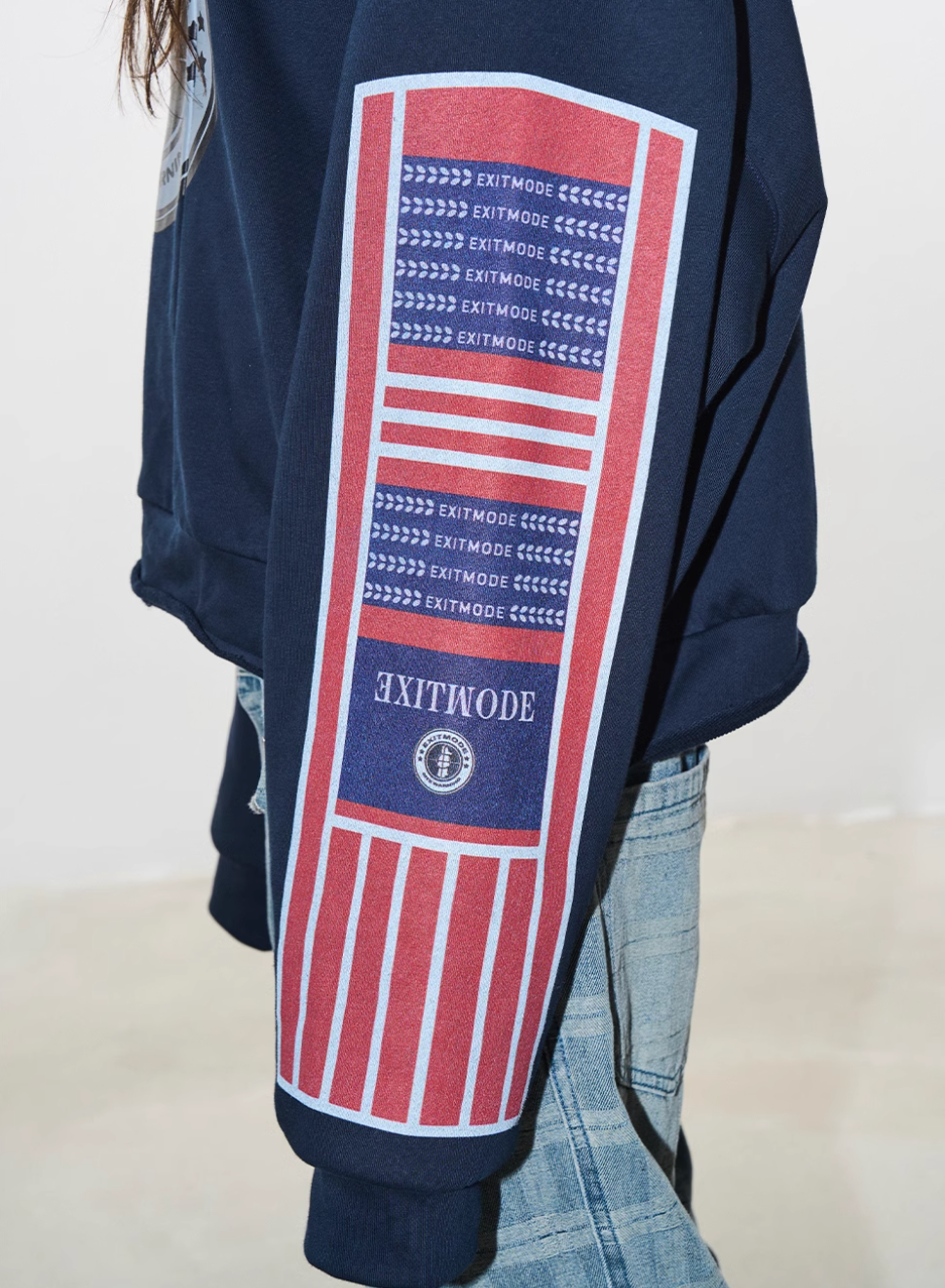 BLIND NO PLAN Reconstructed Printed Embroidered Hoodie