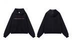 BLIND NO PLAN Double-Layer Patchwork Zipper Printed Hoodie