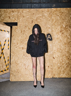 BLIND NO PLAN Double-Layer Patchwork Zipper Printed Hoodie