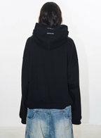 BLIND NO PLAN Double-Layer Patchwork Zipper Printed Hoodie