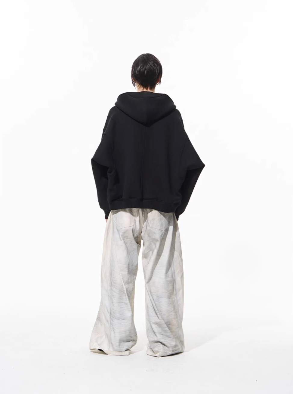 BLIND NO PLAN 3D Reconstructed Inverted Sleeves Zip-Up Hoodie