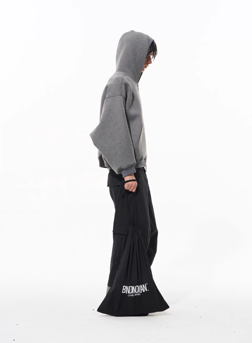 BLIND NO PLAN 3D Reconstructed Inverted Sleeves Zip-Up Hoodie