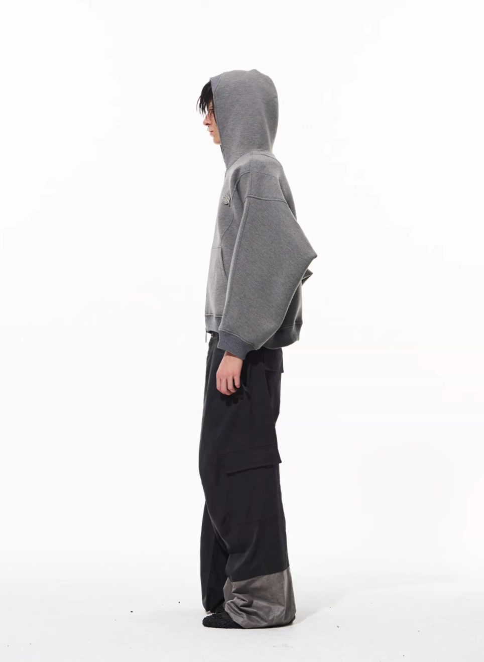 BLIND NO PLAN 3D Reconstructed Inverted Sleeves Zip-Up Hoodie
