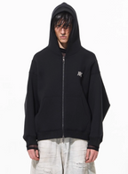 BLIND NO PLAN 3D Reconstructed Inverted Sleeves Zip-Up Hoodie