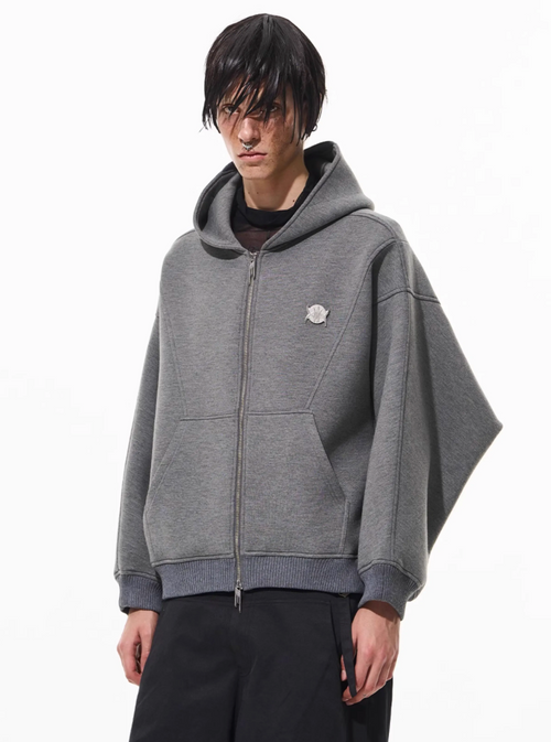 BLIND NO PLAN 3D Reconstructed Inverted Sleeves Zip-Up Hoodie