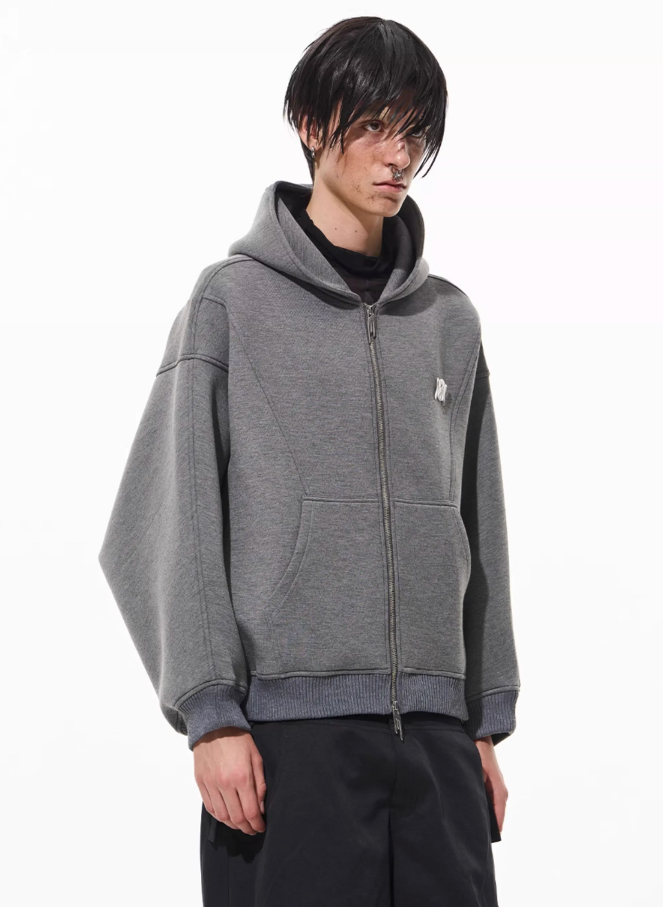 BLIND NO PLAN 3D Reconstructed Inverted Sleeves Zip-Up Hoodie