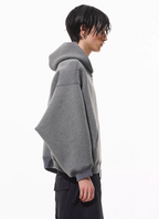 BLIND NO PLAN 3D Reconstructed Inverted Sleeves Zip-Up Hoodie