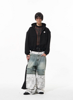BLIND NO PLAN 3D Reconstructed Metal Logo Zip-Up Hoodie