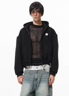 BLIND NO PLAN 3D Reconstructed Metal Logo Zip-Up Hoodie