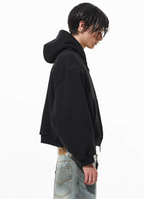 BLIND NO PLAN 3D Reconstructed Metal Logo Zip-Up Hoodie