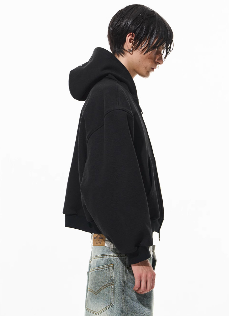 BLIND NO PLAN 3D Reconstructed Metal Logo Zip-Up Hoodie