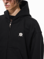 BLIND NO PLAN 3D Reconstructed Metal Logo Zip-Up Hoodie