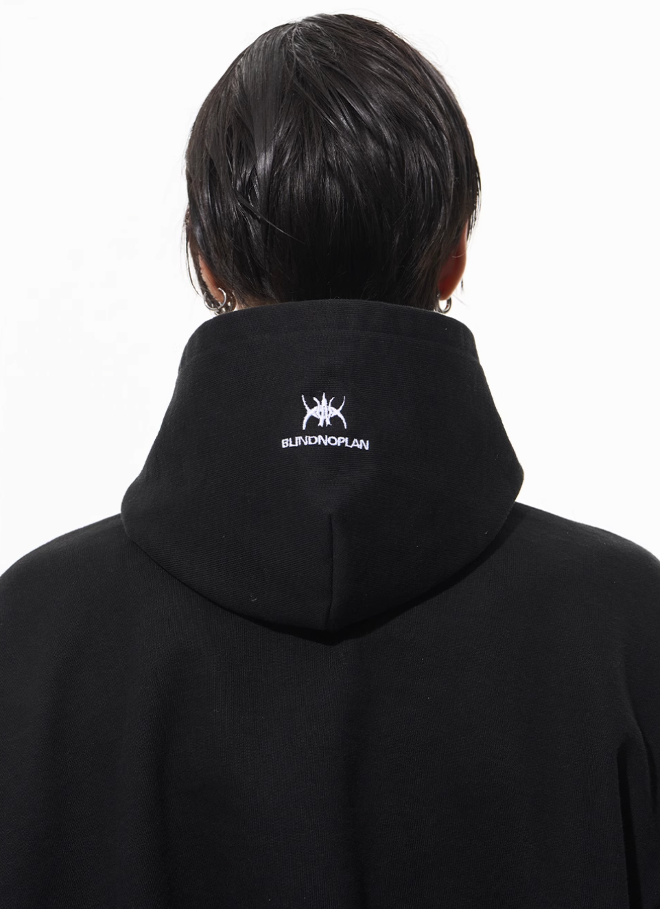BLIND NO PLAN 3D Reconstructed Metal Logo Zip-Up Hoodie