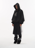 BLIND NO PLAN Double Sleeve Layered Washed Printed Embroidered Hoodie