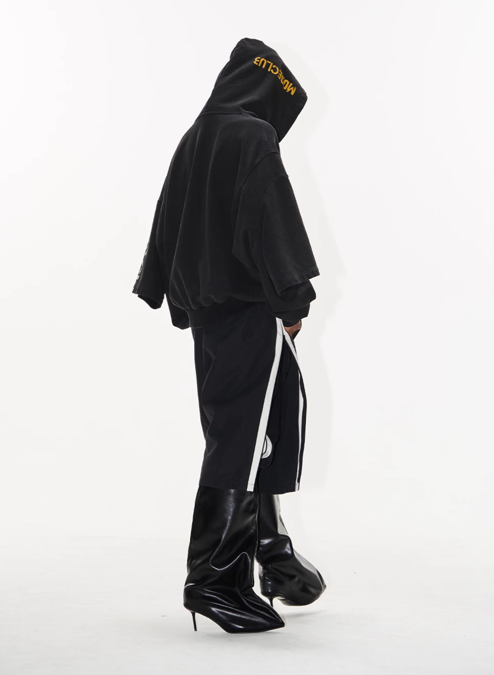 BLIND NO PLAN Double Sleeve Layered Washed Printed Embroidered Hoodie