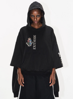 BLIND NO PLAN Double Sleeve Layered Washed Printed Embroidered Hoodie