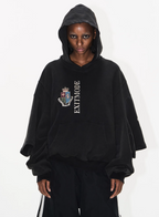 BLIND NO PLAN Double Sleeve Layered Washed Printed Embroidered Hoodie