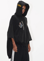 BLIND NO PLAN Double Sleeve Layered Washed Printed Embroidered Hoodie
