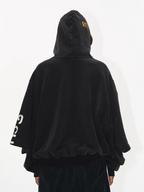 BLIND NO PLAN Double Sleeve Layered Washed Printed Embroidered Hoodie