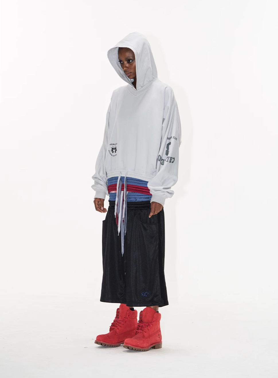 BLIND NO PLAN Multi-Layered Reconstructed Screen-Printed Hoodie