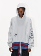 BLIND NO PLAN Multi-Layered Reconstructed Screen-Printed Hoodie
