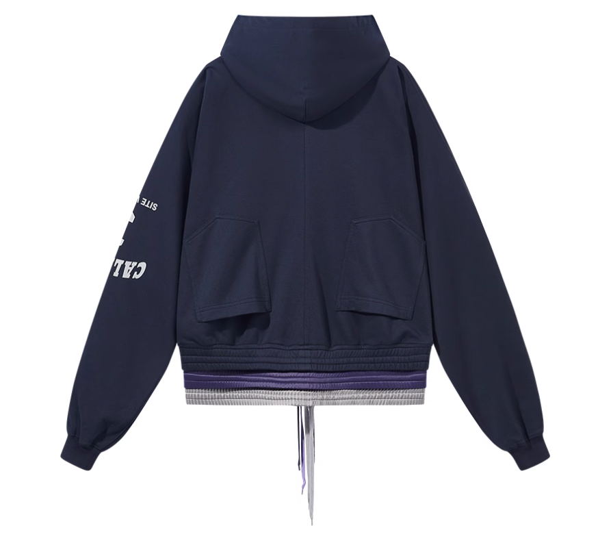 BLIND NO PLAN Multi-Layered Reconstructed Screen-Printed Hoodie