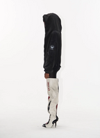 BLIND NO PLAN Cross Horse Mask Washed Print Zip-Up Hoodie