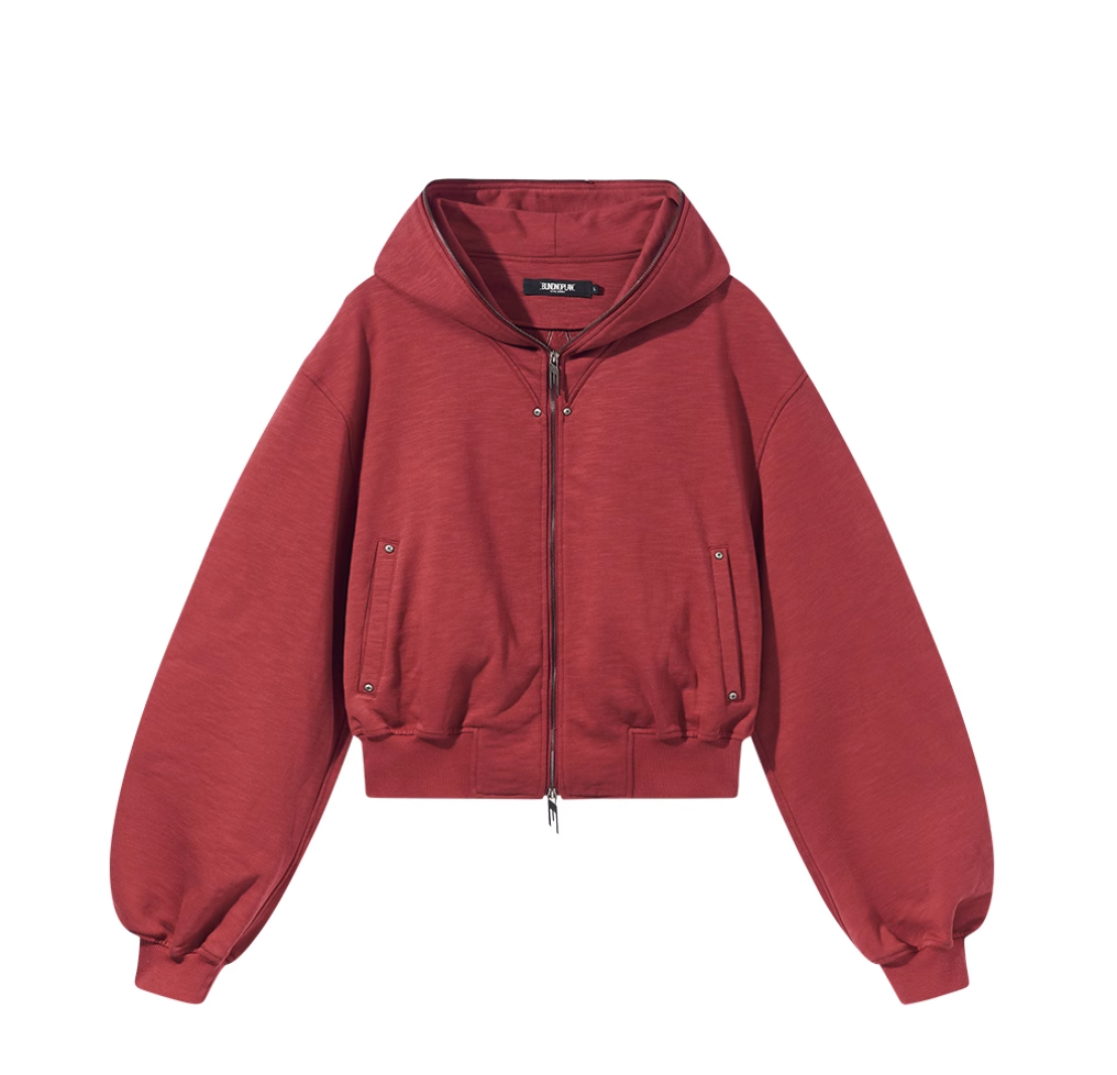 BLIND NO PLAN Logo Studded Embellished Zip-Up Hoodie