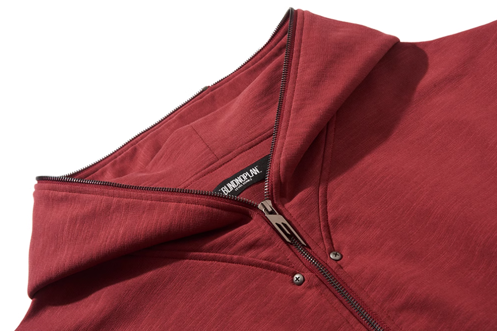 BLIND NO PLAN Logo Studded Embellished Zip-Up Hoodie