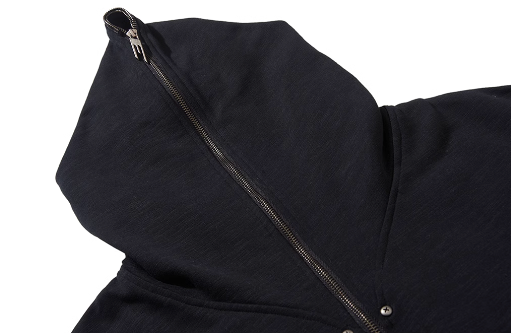 BLIND NO PLAN Logo Studded Embellished Zip-Up Hoodie