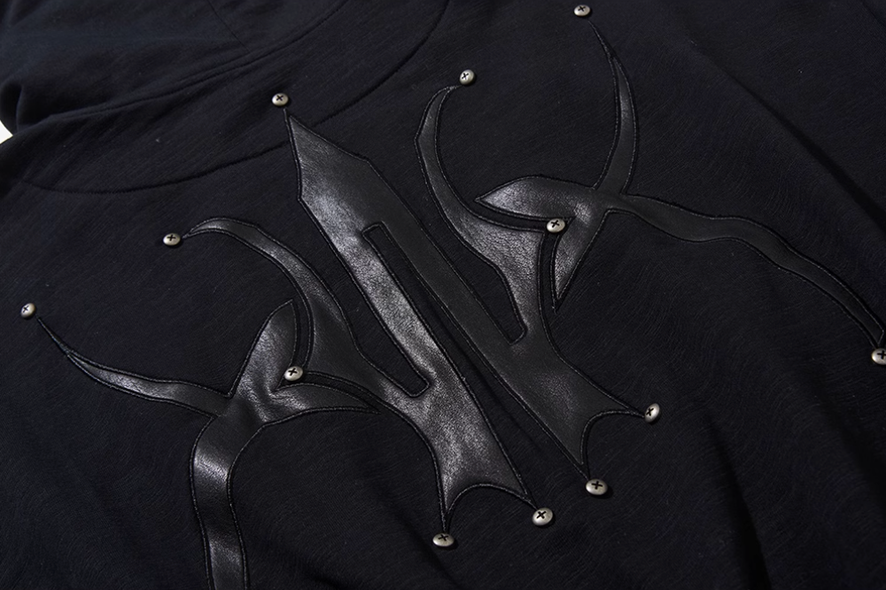 BLIND NO PLAN Logo Studded Embellished Zip-Up Hoodie