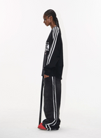 BLIND NO PLAN Sports Contrast Stitching Print Sweatshirt