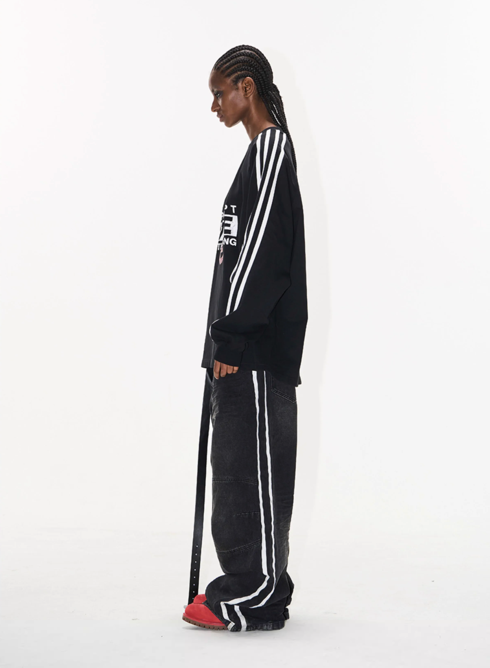 BLIND NO PLAN Sports Contrast Stitching Print Sweatshirt