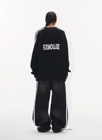 BLIND NO PLAN Sports Contrast Stitching Print Sweatshirt