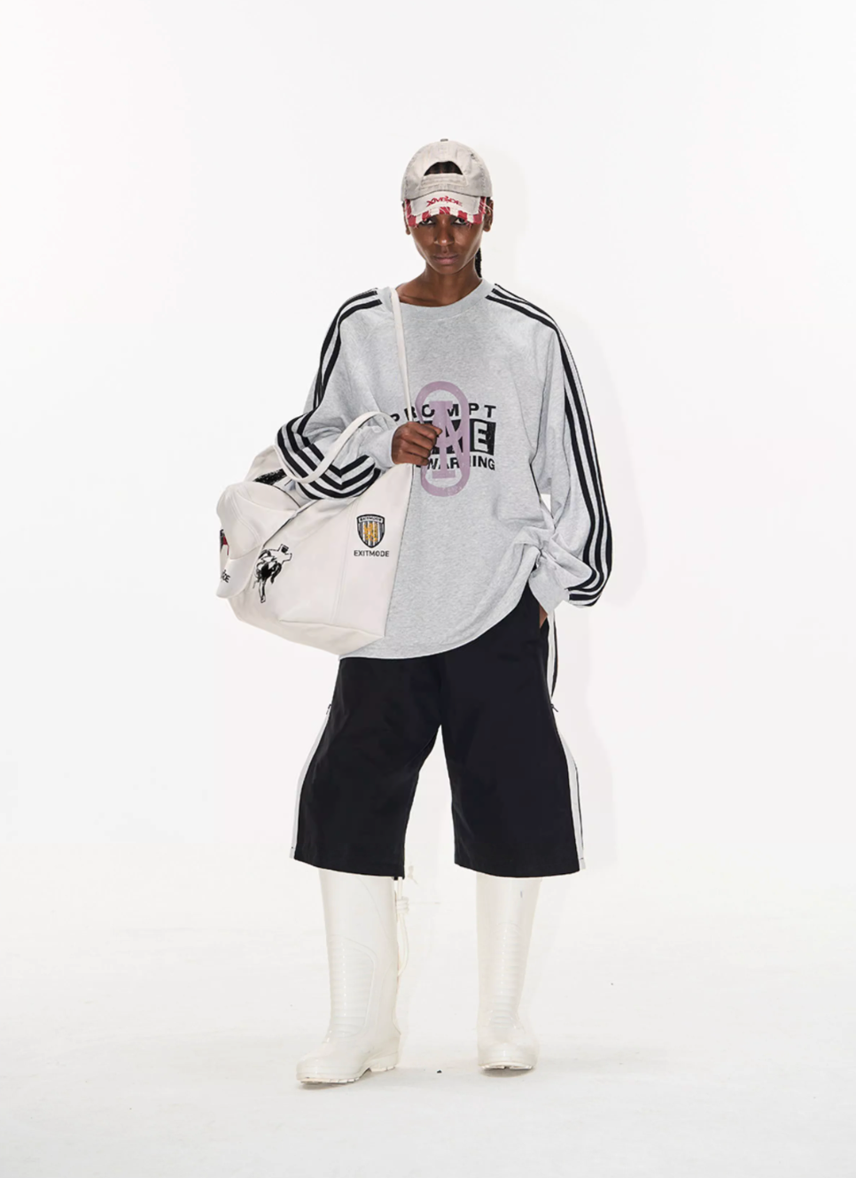 BLIND NO PLAN Sports Contrast Stitching Print Sweatshirt