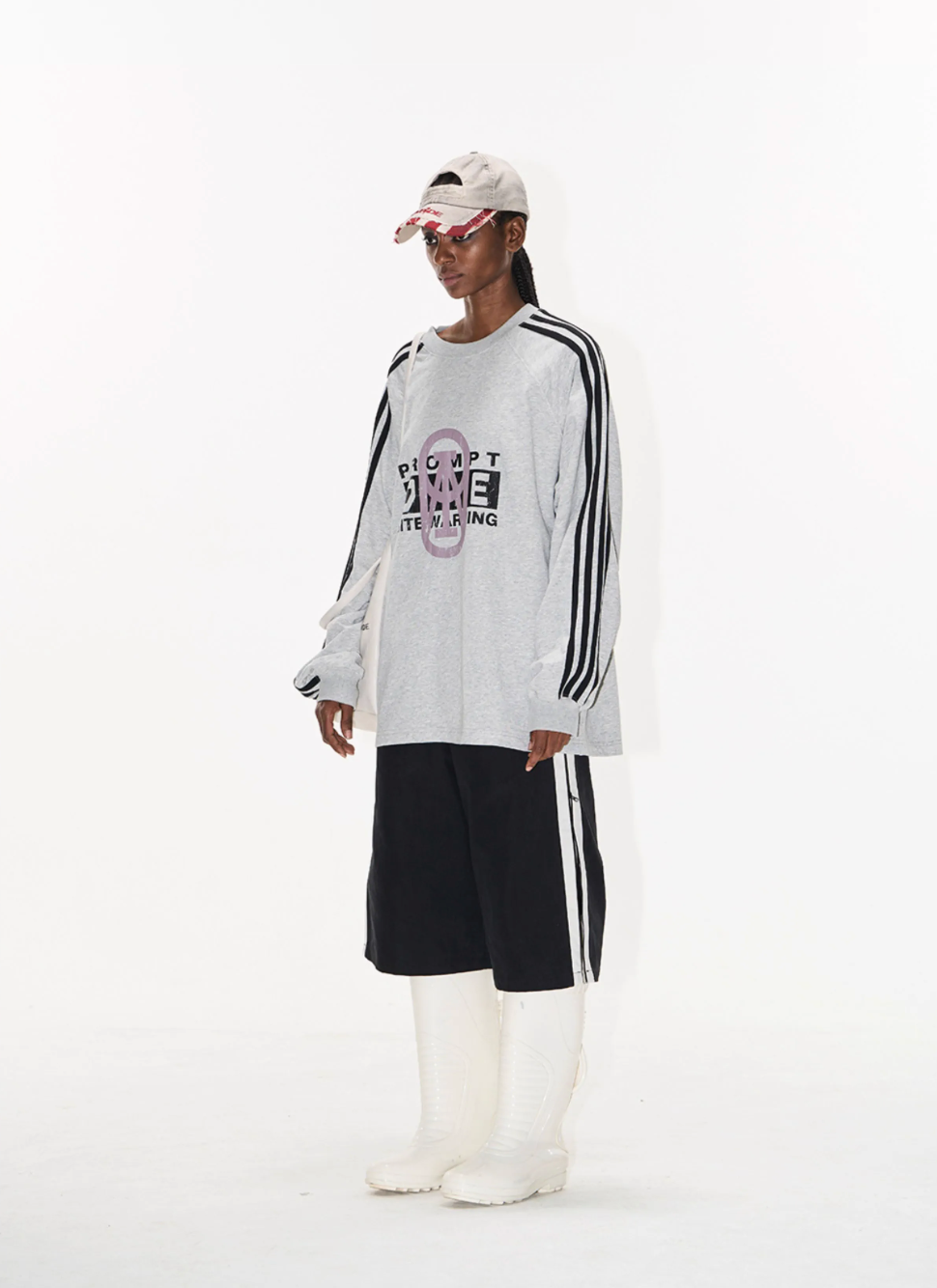 BLIND NO PLAN Sports Contrast Stitching Print Sweatshirt