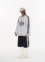 BLIND NO PLAN Sports Contrast Stitching Print Sweatshirt