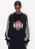 BLIND NO PLAN Sports Contrast Stitching Print Sweatshirt